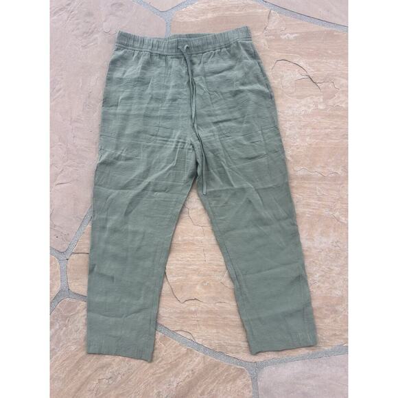 Zara Drawstring Jogger Pants Olive Green Pull On Size Large Pre-owned - Picture 1 of 3